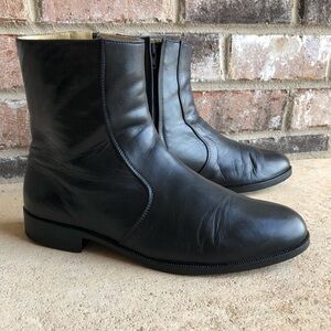 Bragano Cole Haan Made in Italy Leather Zipper Up Black Leather Lined Boot 8